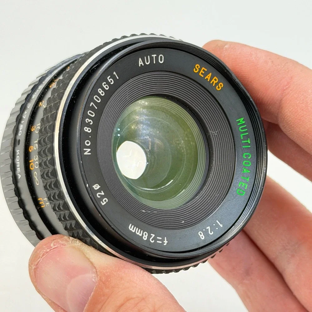 Sears Auto Multi Coated 28mm f2.8 Wide Angle Lens Pentax PK Mount with UV Filter